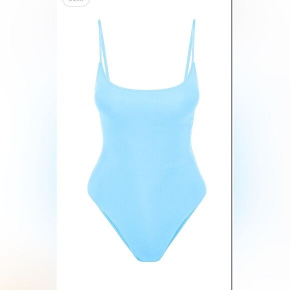 Narecte One Piece Bathing Suit  Tummy Control High Cut  Sky Blue L NWOT - Picture 1 of 6